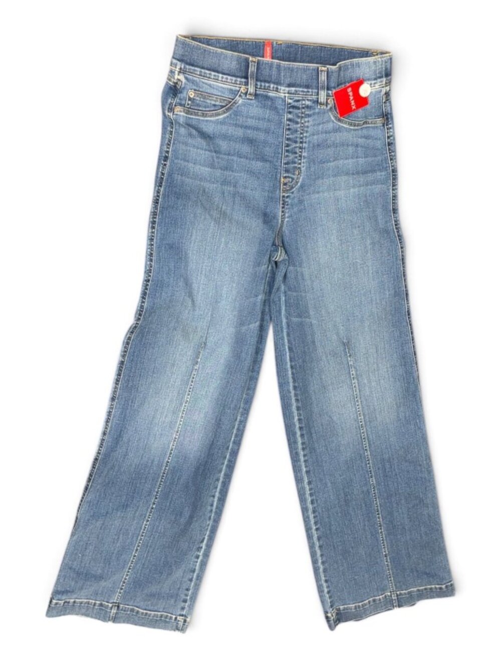 Spanx Womens Tall Medium Wash Wide-Leg Denim Jeans M New With Tags